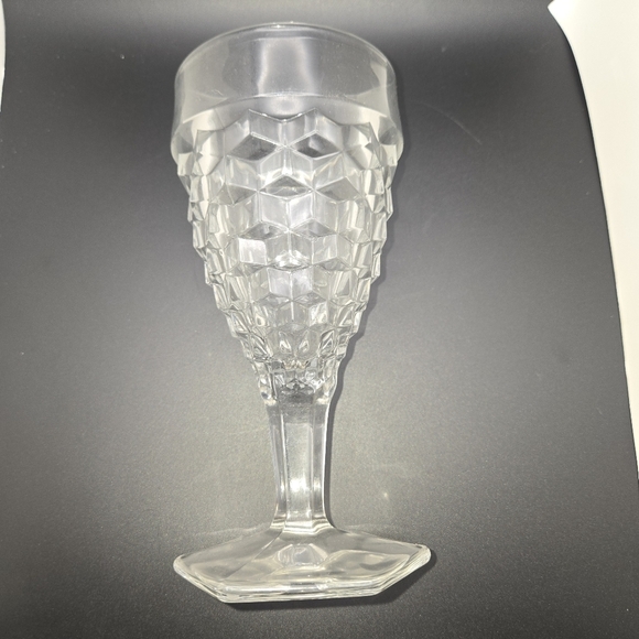 8 Fostoria American Water Tea Glasses Goblets Hexagon Footed Pedestal Crystal - Picture 6 of 9